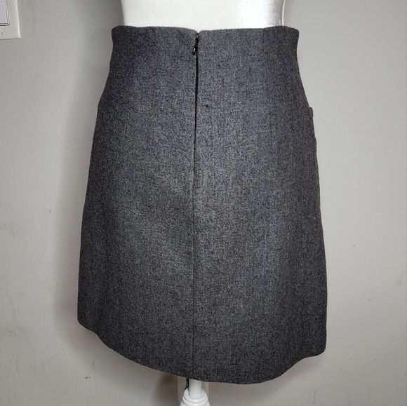 Katya Leonoviche faux wool grey skirt size 34 Italy Front Pockets Vegan Feminie - Picture 4 of 14